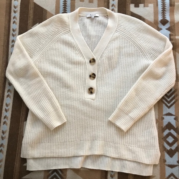 NWOT Madewell Ribbed Lyle Henley Sweater - Picture 2 of 4